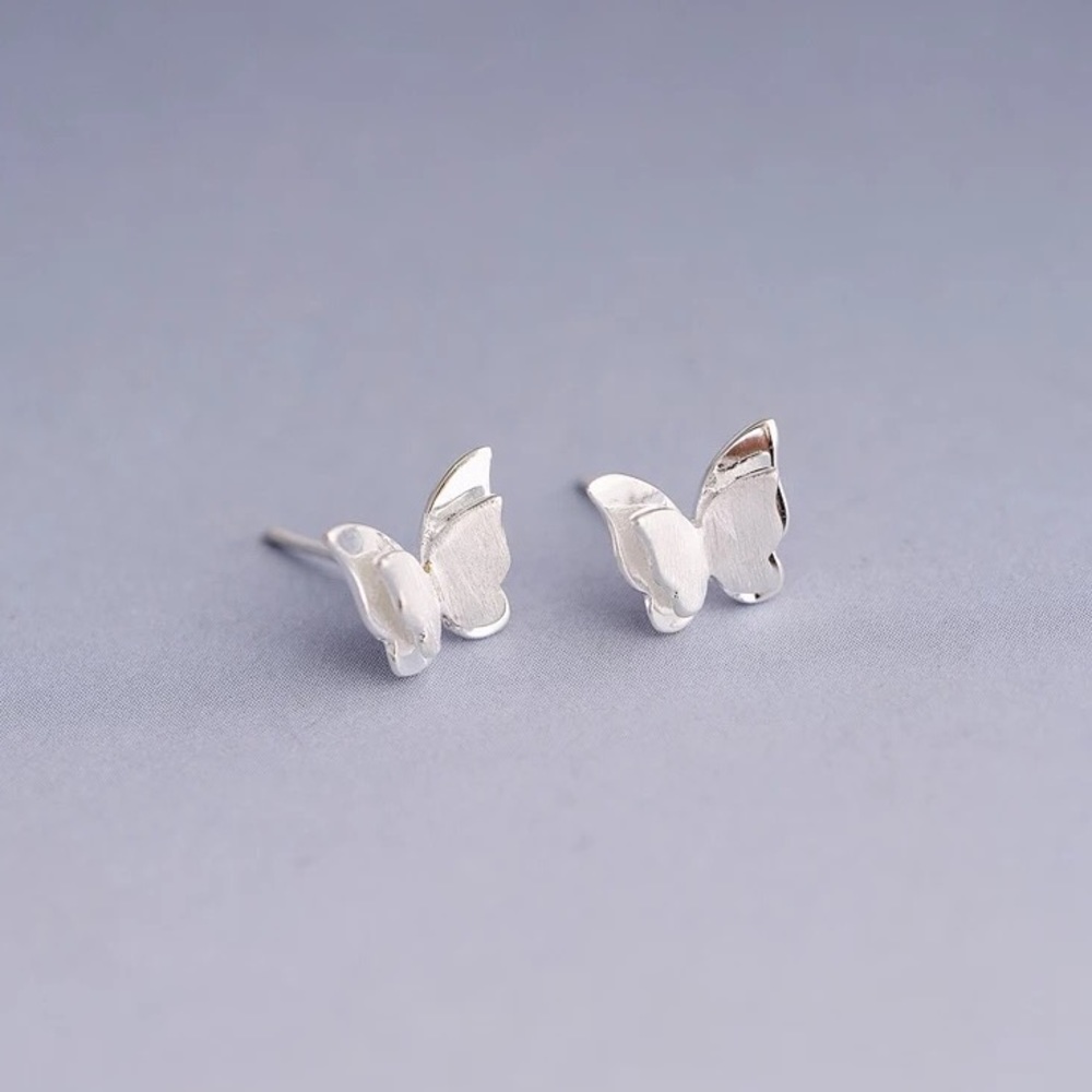 New Sterling Silver 925 Butterfly Stud Earrings set